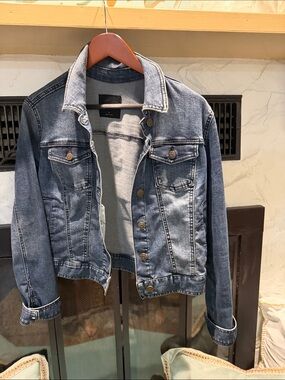 Celebrity Pink Distressed Blue Denim Jacket